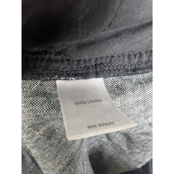 NWT J. Jill Linen High Rise Cropped Wide Leg Pant in Black White - Picture 8 of 8